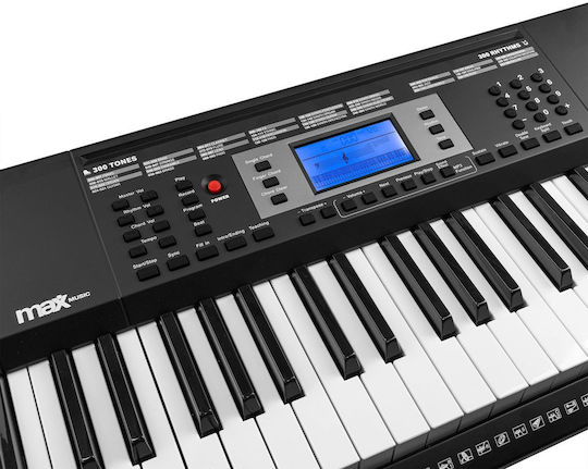 Max Αρμόνιο Rhapsody61m με 61 Δυναμικά Πλήκτρα με Βάση, Ακουστικά, Σκαμπό και Αναλόγιο Μαύρο