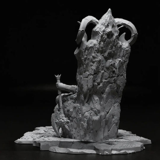 Фигура Кратос На Трона Готов За V3 Бог На Войната 3D Печатана 30 См 1:6