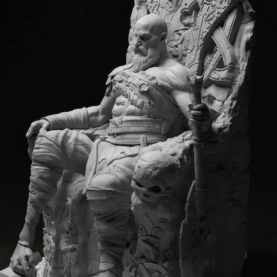 Φιγούρα Kratos On Throne Ready To V3 God War 3d Εκτυπωμένη-15 2 Cm 1:12
