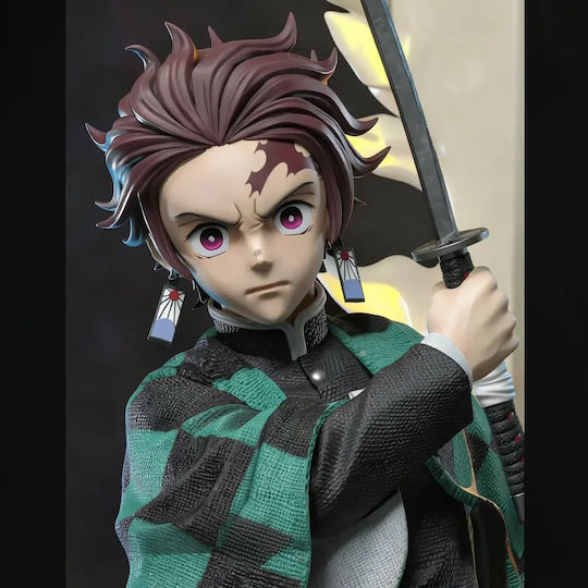 Figurină Tanjiro Demon Slayer Gheață Foc 3d Tipărită 11 4 Cm 1:16