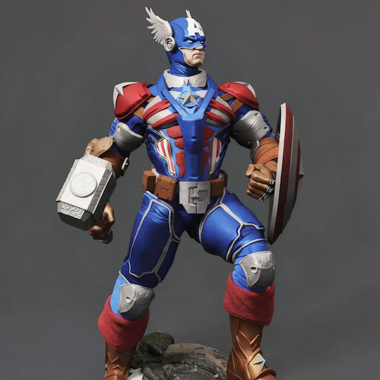 Φιγούρα Captain American Thor 3d Εκτυπωμένη-7 6 Cm 1:24