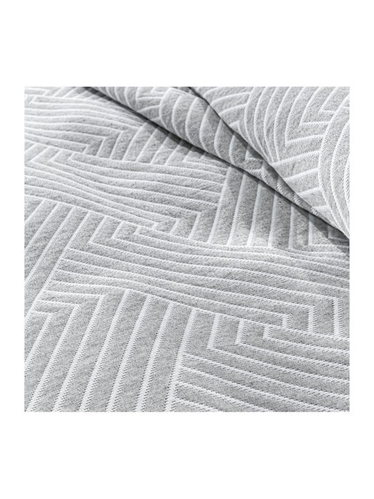 Guy Laroche Lupo Pique Double Blanket 245x260cm Grey White