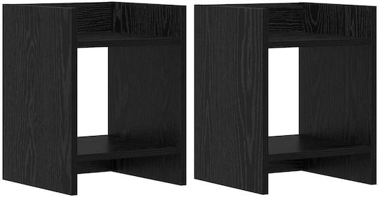 vidaXL Wooden Black Plant Towers 30x30x40 cm 2 Pieces