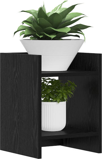 vidaXL Wooden Black Plant Towers 30x30x40 cm 2 Pieces