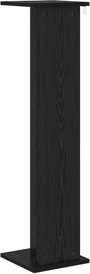 vidaXL Дървен Цветарник Черен 25x25.5x100.5 см