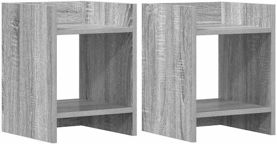 vidaXL Дървени Цветарници Сиви 30x30x40см 2бр