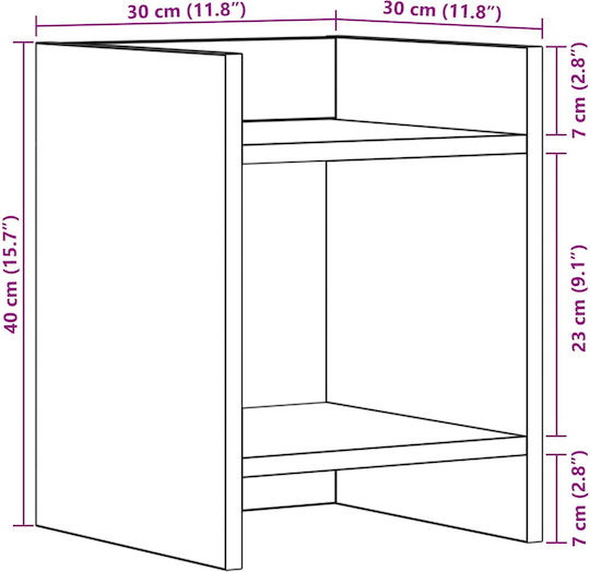 vidaXL Дървени Цветарници Сиви 30x30x40см 2бр