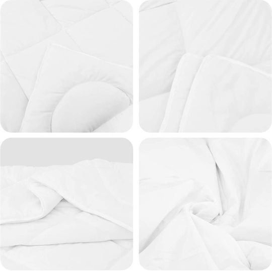 vidaXL Задайте Одеяло Кинг сайз 260x220см. Бял