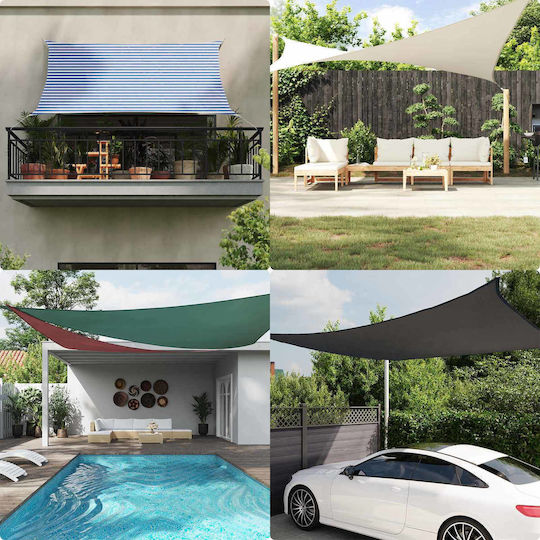 vidaXL Triangle Shade Sail Blue with PU Coating 5x6x6m