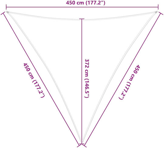 vidaXL Triangle Shade Sail White with PU Coating 4.5m