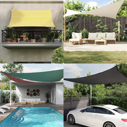 vidaXL Triangle Shade Sail White with PU Coating 4x5x5m