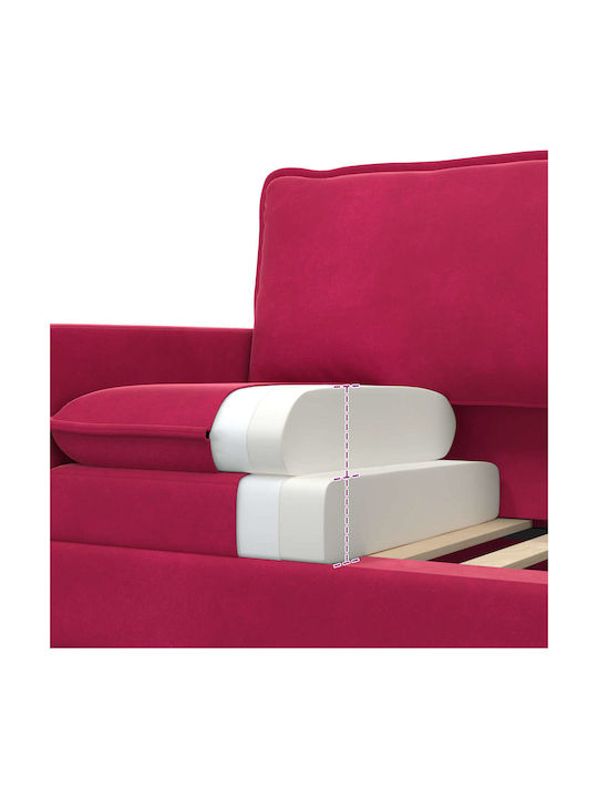Doppelsitzer Samt Rotes Sofa 196x81x87.5cm