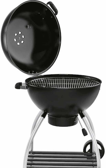 Rosle Rostfreier Stahl Tragbarer Holzkohlegrill Kessel Mit einem Deckel und Thermometer 50x50cm