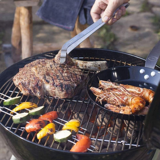 Rosle Rostfreier Stahl Tragbarer Holzkohlegrill Kessel Mit einem Deckel und Thermometer 50x50cm