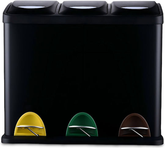 Relaxdays Coș Metalic Negru 24lt