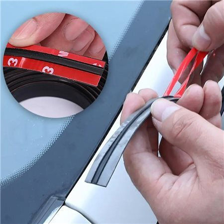 Etanșare Cauciuc Geam Parbriz Autocolant Auto Flexibil Fonoizolant Lungime 2 M Lățime 1.9 Cm Negru
