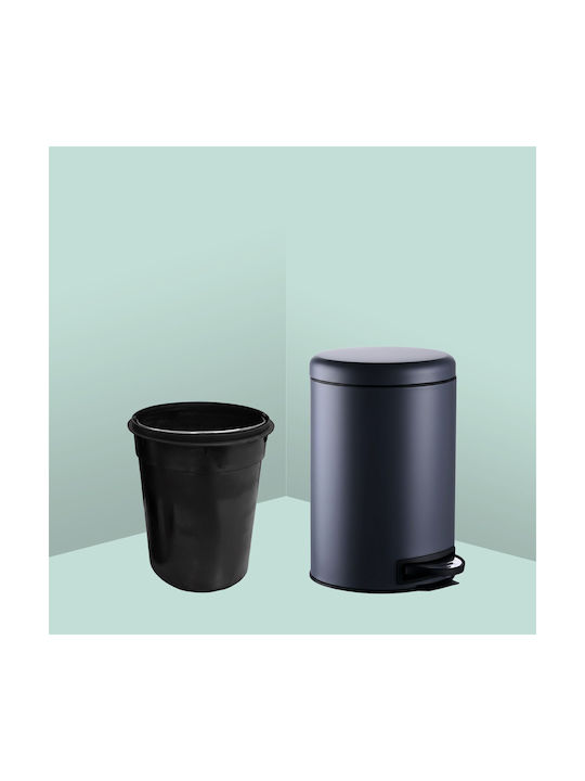 Relaxdays Coș de Gunoi Plastic cu Pedală Gri 12l