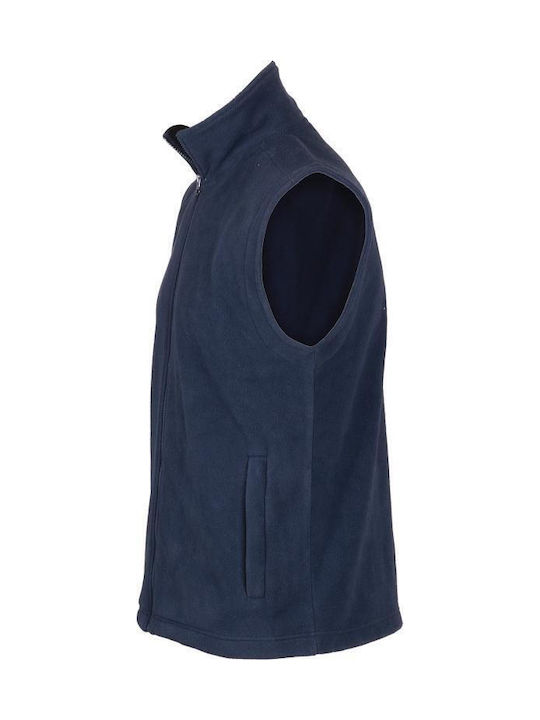Fageo Ανδρικό Γιλέκο Εργασίας με Επένδυση Fleece Navy Μπλε