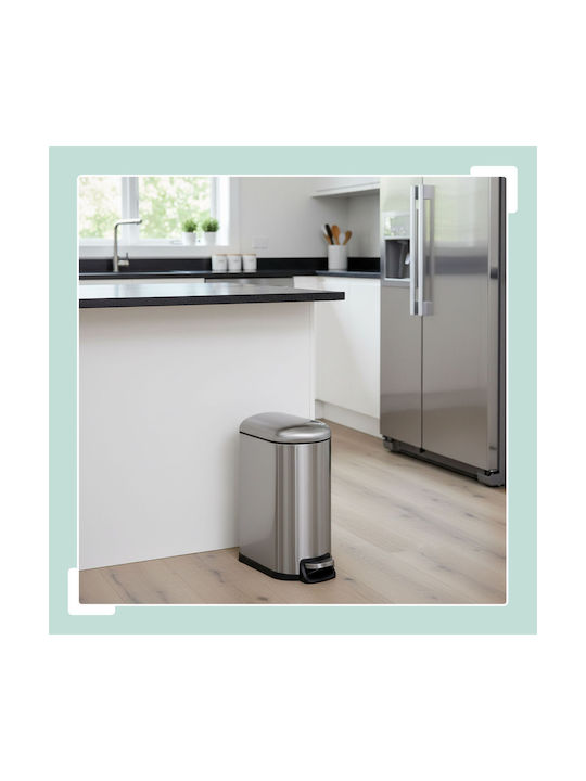 Relaxdays Relaxdays Mülleimer aus Inox mit Pedal Grau 10 lt