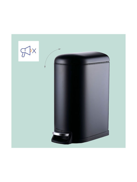 Relaxdays Relaxdays Mülleimer aus Inox mit Pedal Schwarz 10 l