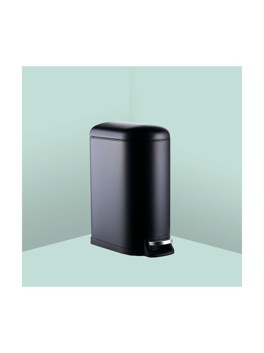 Relaxdays Relaxdays Mülleimer aus Inox mit Pedal Schwarz 10 l