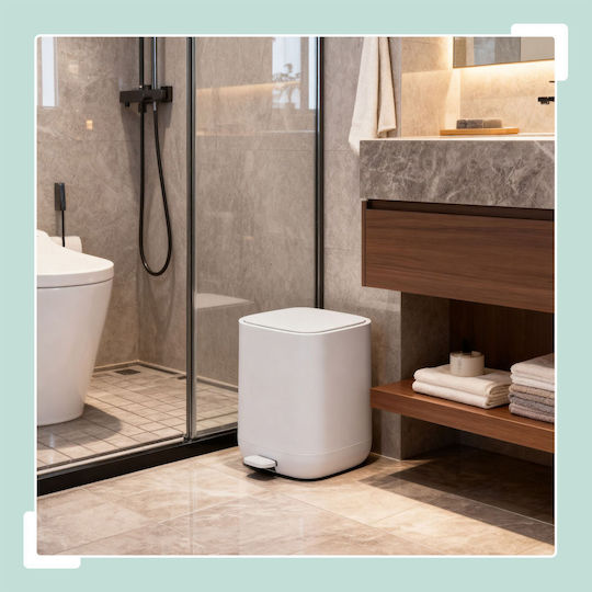 Relaxdays Plastic Waste Bin with Pedal Gray 9lt