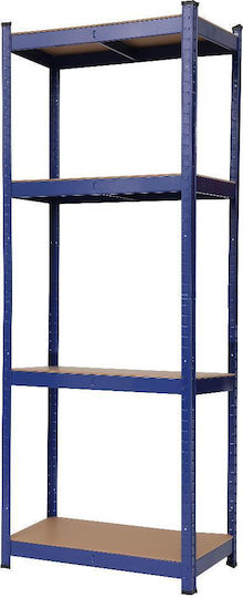 Metallic Kitchen Rack with 4 Tiers Blue 60x30x160cm