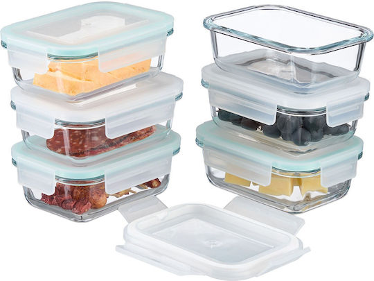 Relaxdays Relaxdays Glas-Mittagsboxen Transparent 6x15,5cm 6 Stück