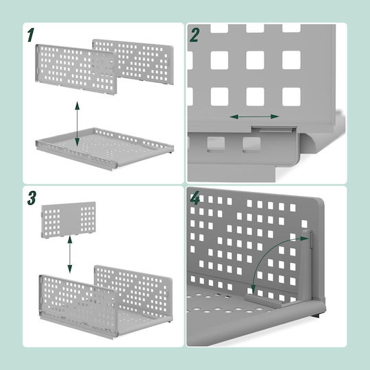 Relaxdays Organizator Plastic Pentru Haine Gri 13x33.5x43.5cm 3 Bucăți