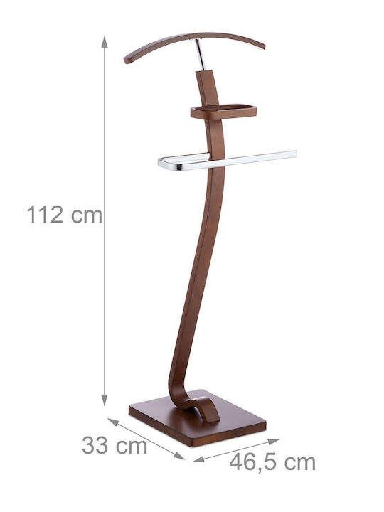 Relaxdays Wooden Floor Standing Coat Rack Brown 112x46.5cm