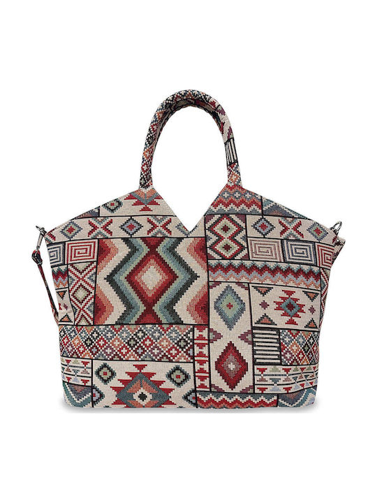 Women's Shoulder Tote Bag Cretan Multicolour