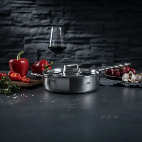 Kuhn Rikon Culinary Fiveply Σωτέζα από Ανοξείδωτο Ατσάλι με Καπάκι 28cm