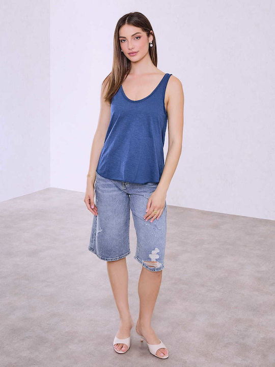Celestino Top Mit Raffinierten Details Lose Passform Blau