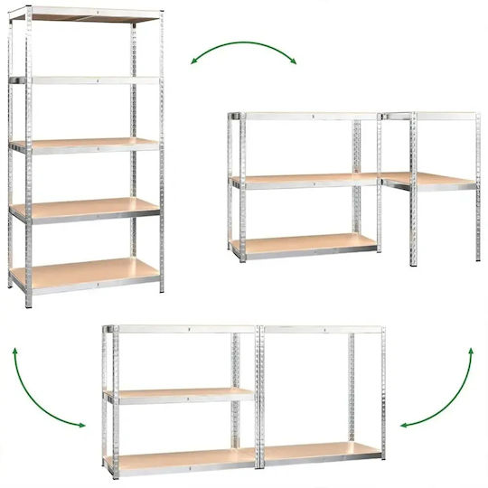 Ραφιέρα Dexion Γαλβανιζέ 120x60x204εκ. με 5 Ράφια Συνολικής Αντοχής 875kg