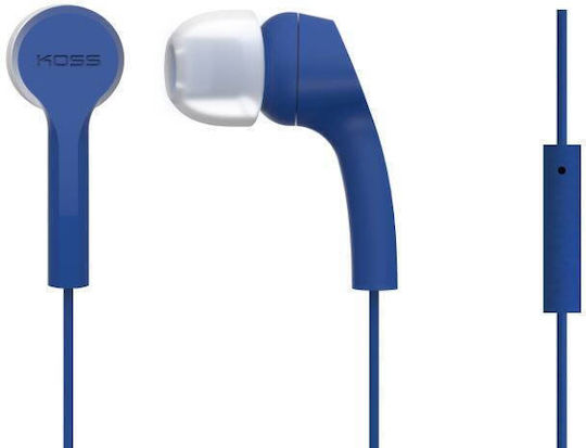 Koss 192360 In-ear Handsfree Ακουστικά με Βύσμα 3.5mm Μπλε