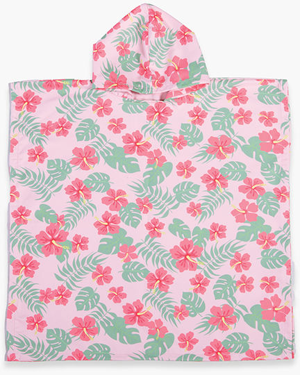 Nef-Nef Homeware Lets Go Tropic Παιδικό Πόντσο Θαλάσσης Ροζ 65 x 65εκ.