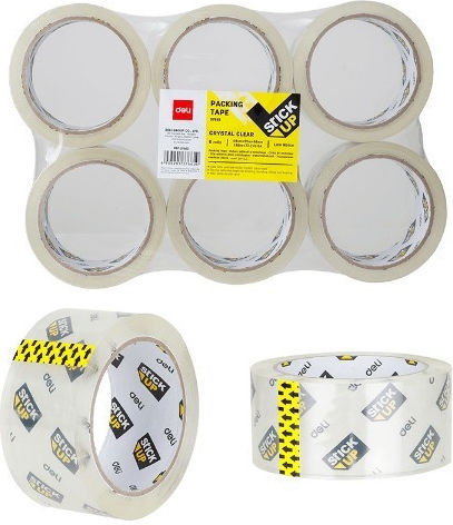 Deli Tăietură de Ambalare Zgomot Redus 48mm x 66m Transparentă 6 Bucăți