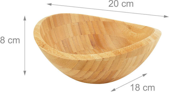 Relaxdays Wooden Beige Salad Bowl 8x20x18cm