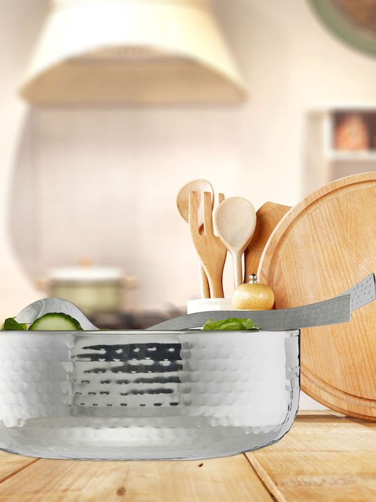 Relaxdays Bol Pentru Salate Cu Linguri Inox Argintiu 3 Bucăți