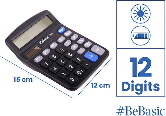 Taschenrechner Bebasic Solar & Batterie 12 Anzeigeziffern 15 X 12cm S060