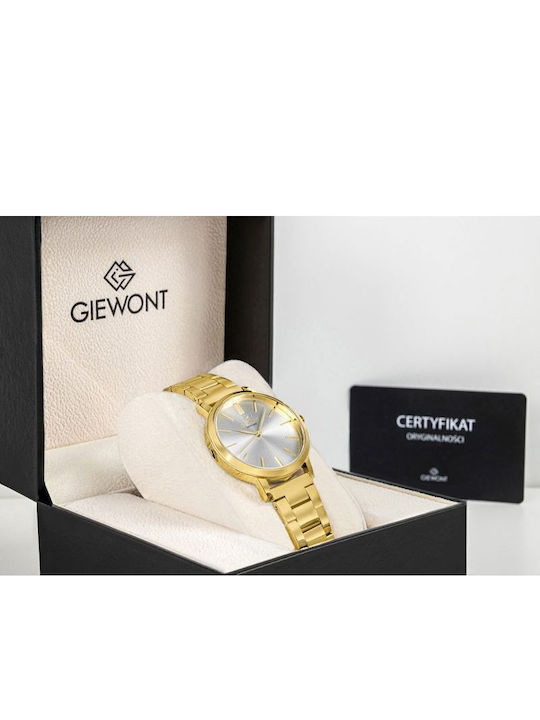Giewont Womens Battery Watch With Gold Metal Bracelet