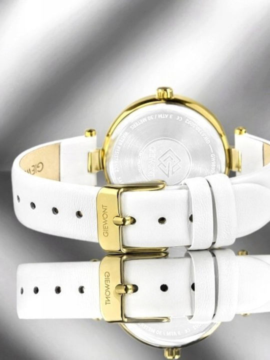 Giewont Womens Battery Watch With Gold Leather Strap