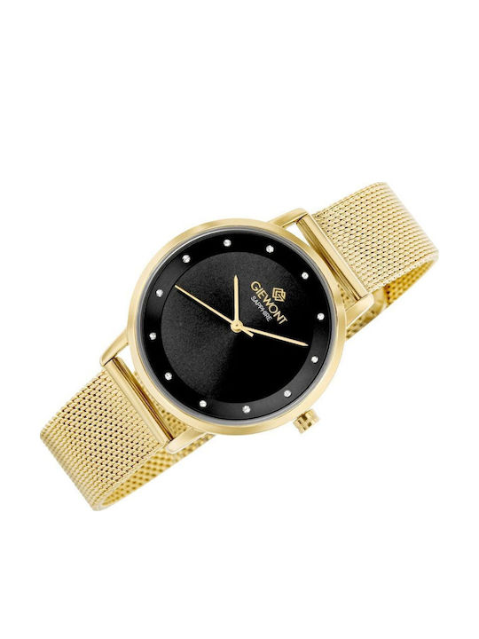 Giewont Womens Battery Watch With Gold Metal Bracelet