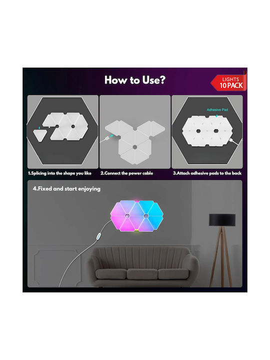 Qova Smart Decorative LED RGBIC Table Lamp 10pcs 12.8x2.8cm