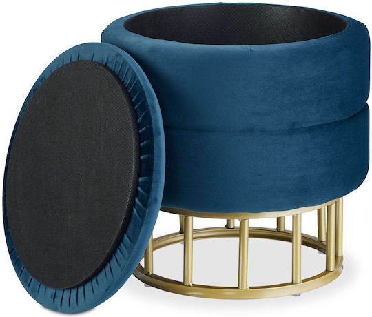 Living Room Stool With Storage Space Wooden Blue 40x40x40cm