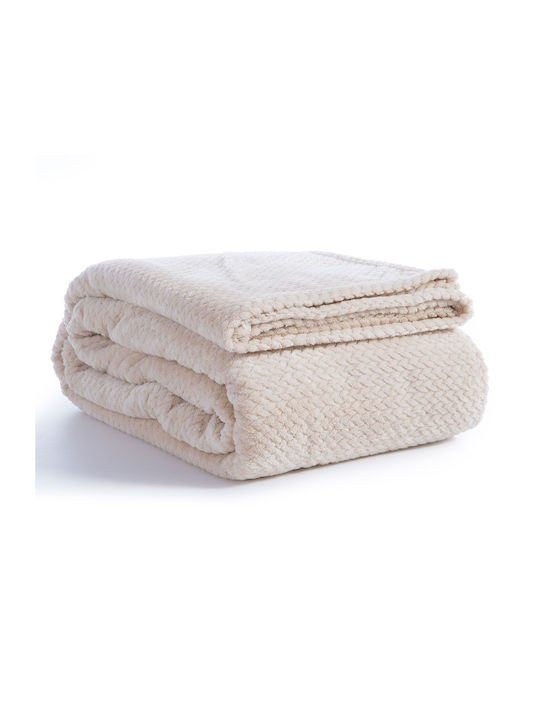 Nef-Nef Homeware Worth Blanket Fleece Double 220x240cm Ecru