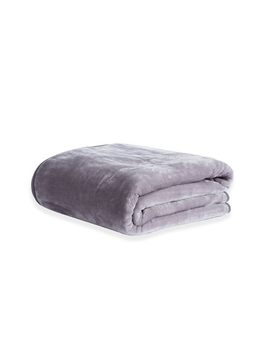 Nef-Nef Homeware Loft Velvet Single Blanket 170x220cm L Grey