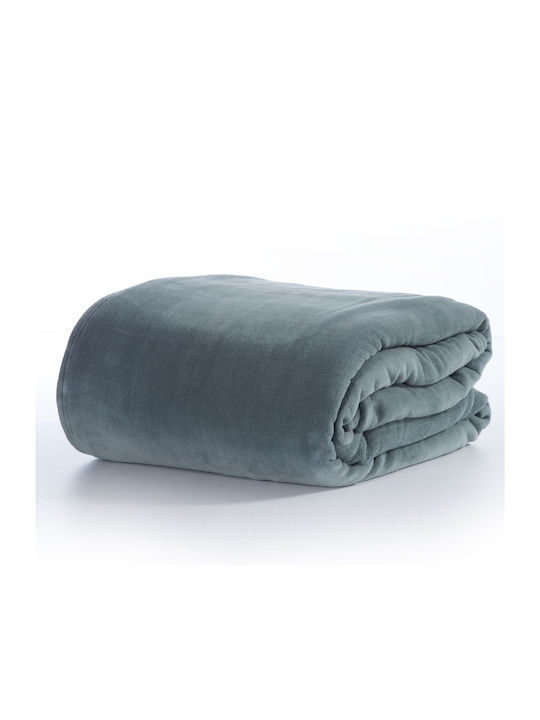 Nef-Nef Homeware Cosy Κουβέρτα Fleece Μονή 160x220εκ. Dusty Blue