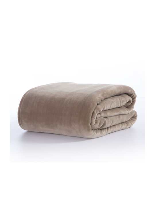 Nef-Nef Homeware Cosy Blanket Fleece Double 220x240cm Beige