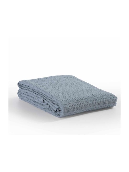 Nef-Nef Homeware Cool Pique Single Blanket 160x240cm Dusty Blue